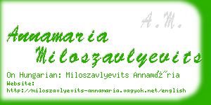 annamaria miloszavlyevits business card